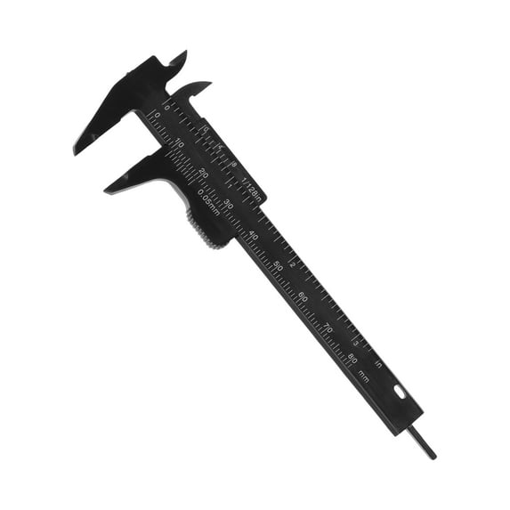 Unique Bargains 1 Pc Mini Eyebrow Measuring Ruler Double Scale Aliper Measuring Tool 4.13"x1.73" Black