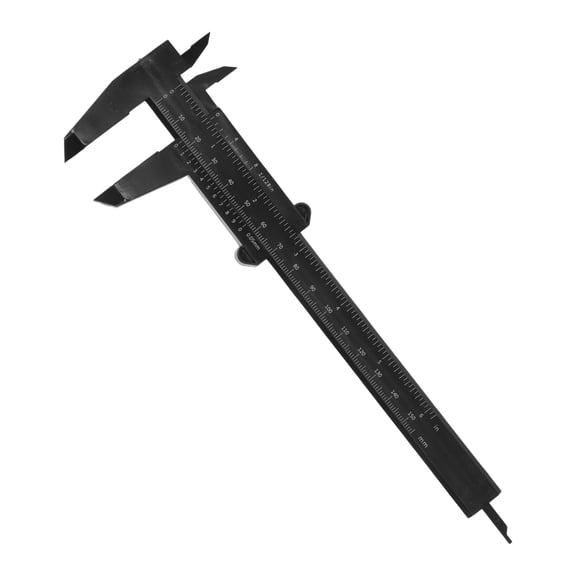 Unique Bargains 1 Pc Mini Eyebrow Measuring Ruler Double Scale Aliper Measuring Tool 8.27"x2.91" Black