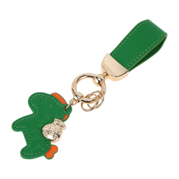 Unique Bargains 1 Pc Mini Horse Keychain Green PU Leather Zinc Alloy