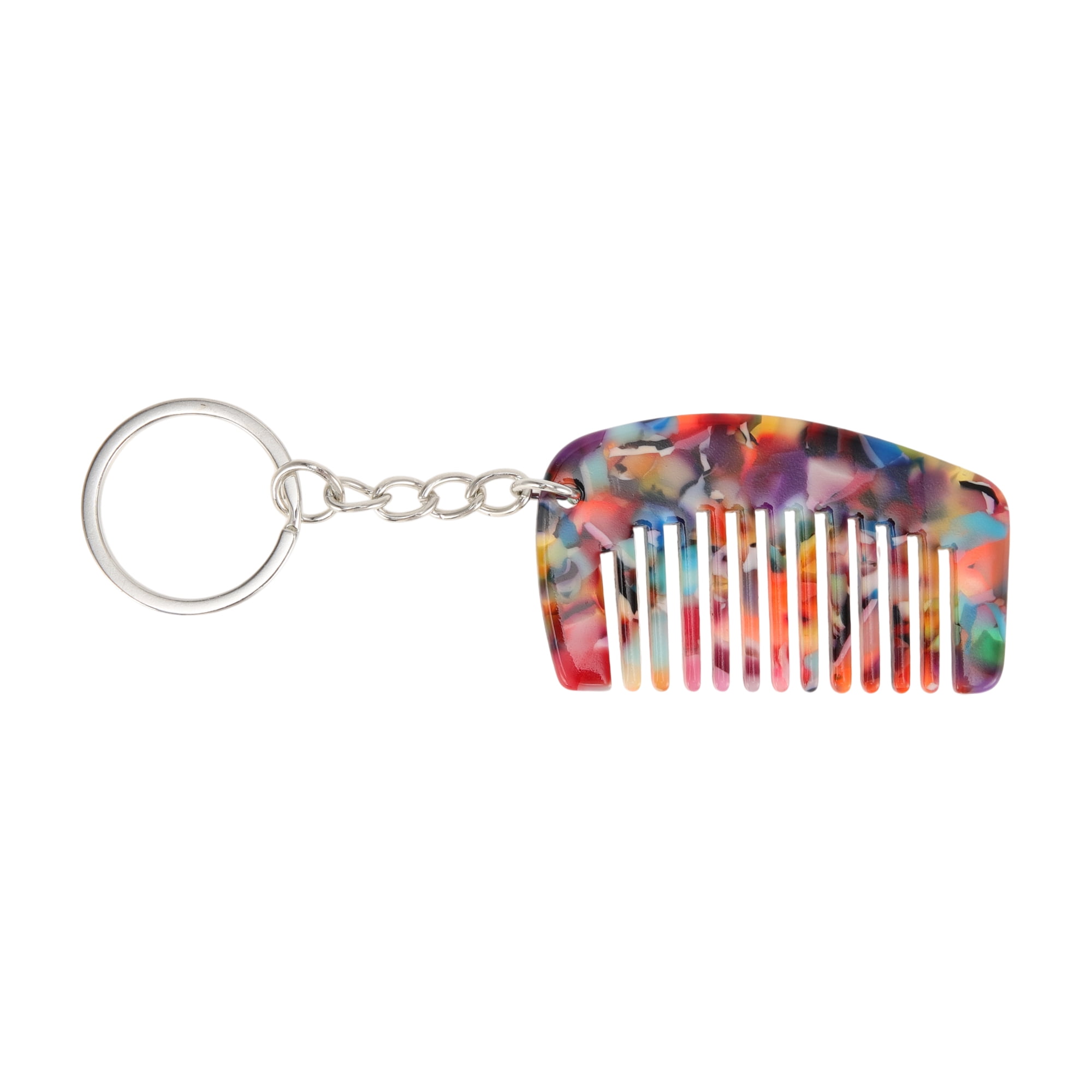 Unique Bargains 1 Pc Mini Keychain Hair Comb for Making hair Smooth Assorted Color