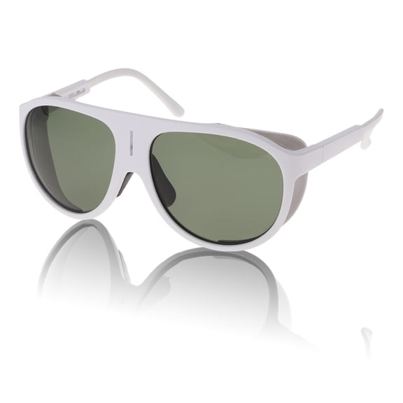 Unique Bargains 1 Pc Motorcycle Riding Goggles Anti-glare Tri-acetel Cellulose PC UV400 Cycling Sunglasses Green Lens White Frame