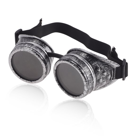 Unique Bargains 1 Pc Motorcycle Riding Goggles Glass ABS Cycling Sunglasses Black Lens Silver Tone Frame