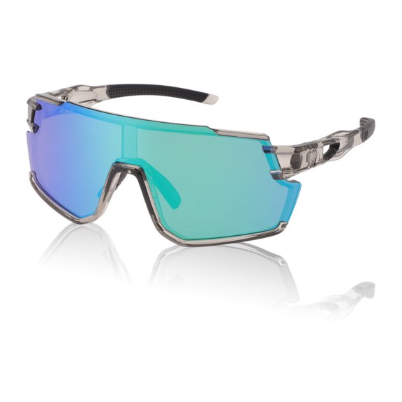 Unique Bargains 1 Pc Motorcycle Riding Goggles Not Foldable Anti-Glare Tri-Acetyl Cellulos PC UV400 Green Lens Gray Frame