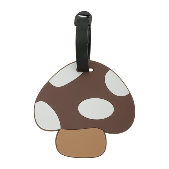 Unique Bargains 1 Pc Mushroom Luggage Tag for Travelling Brown Soft Rubber