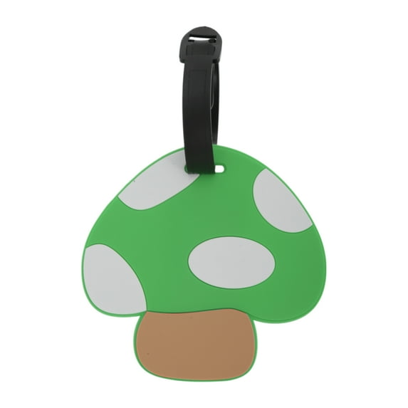 Unique Bargains 1 Pc Mushroom Luggage Tag for Travelling Green Soft Rubber
