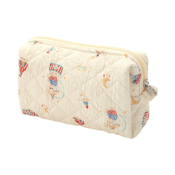 Unique Bargains 1 Pc Music Box Rabbit Makeup Bag for Travel Beige Cotton