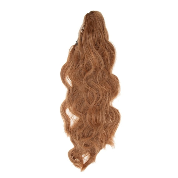 Unique Bargains 1 Pc Nature Long Hair Ponytail wig Clip for Women 21.65inch Brown
