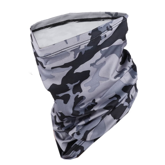 Unique Bargains 1 Pc Neck Gaiter Ice Silk Camouflage Scarf Mask Bandana Light Gray