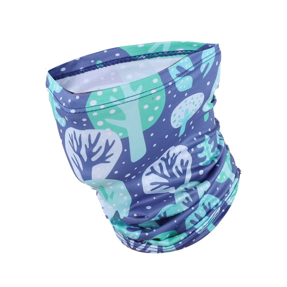 Unique Bargains 1 Pc Neck Gaiter Ice Silk Print Scarf Mask Bandana Blue Purple