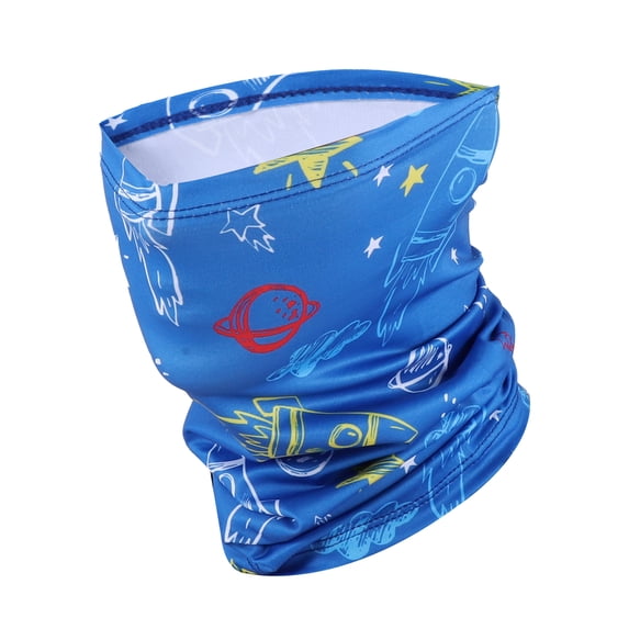 Unique Bargains 1 Pc Neck Gaiter Ice Silk Print Scarf Mask Bandana Blue