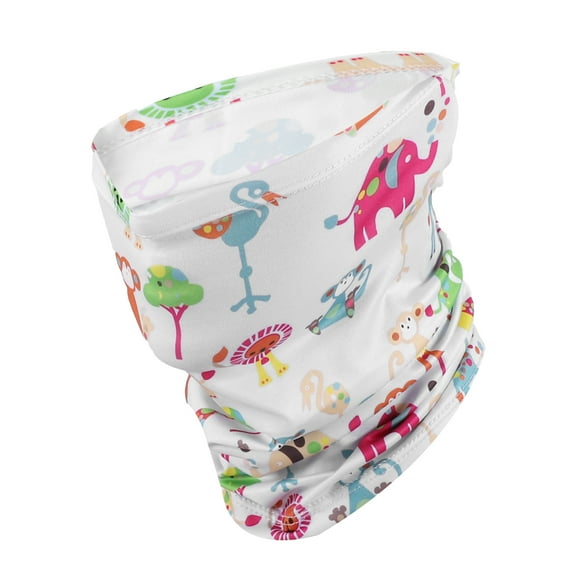 Unique Bargains 1 Pc Neck Gaiter Ice Silk Print Scarf Mask Bandana Light Green