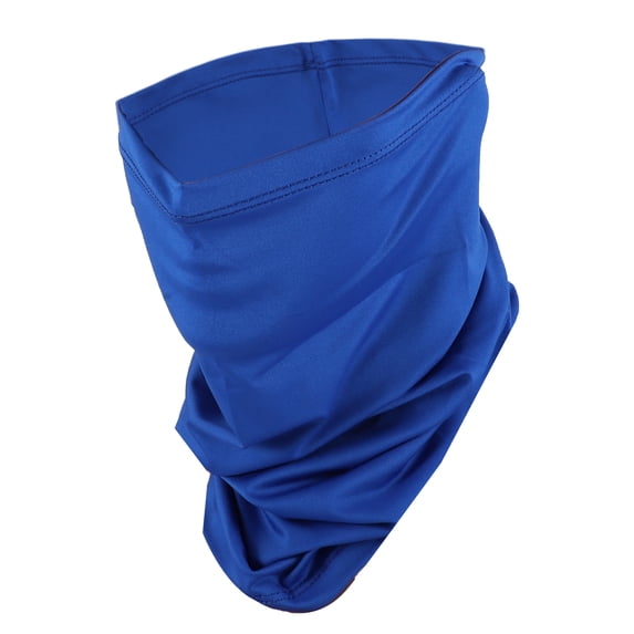 Unique Bargains 1 Pc Neck Gaiter Ice Silk Solid Color Scarf Mask Bandana Dark Blue