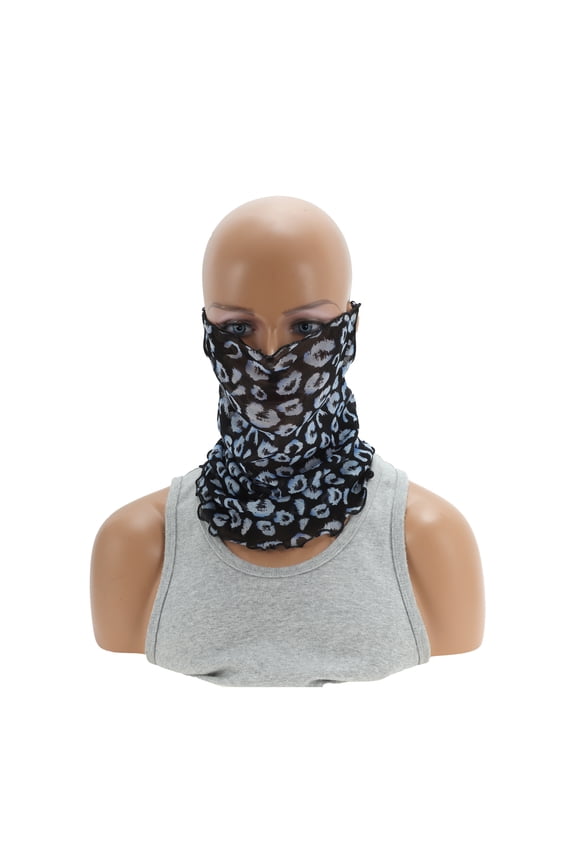 1 Pc Neck Gaiter Leopard Earloop Scarf Mask Bandana Blue