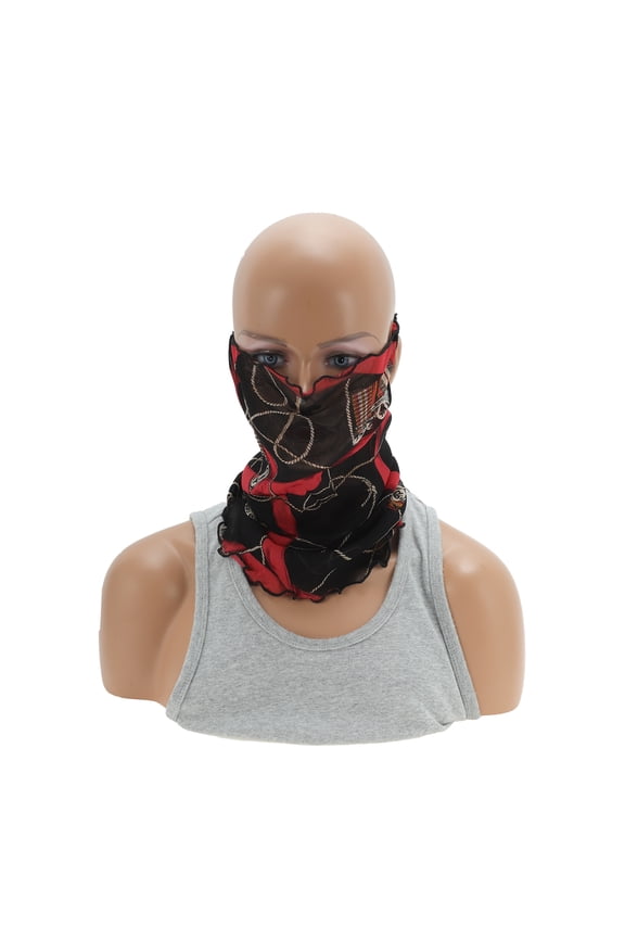 1 Pc Neck Gaiter Lines Earloop Scarf Mask Bandana Black