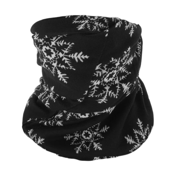 Unique Bargains 1 Pc Neck Gaiter Soft Snowflake Face Cover Black White