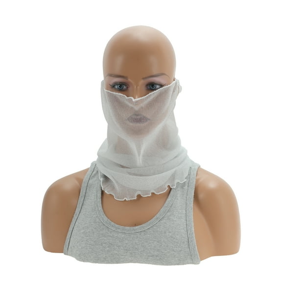 Unique Bargains 1 Pc Neck Gaiter Solid Earloop Scarf Mask Bandana White