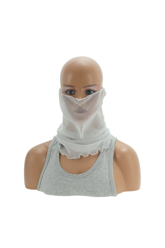 1 Pc Neck Gaiter Solid Earloop Scarf Mask Bandana White