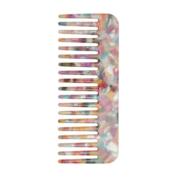 Unique Bargains 1 Pc Nineteen-tooth Rectangular Hair Comb Colorful Acetate Sheet