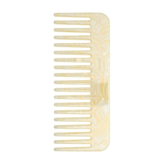Unique Bargains 1 Pc Nineteen-tooth Rectangular Hair Comb Yellow Acetate Sheet