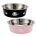 thumbnail image 1 of Unique Bargains 1 Pc Non-Skid Extra Large Dog Bowl Panda Pattern for Indoor and Outdoor Pink Stainless Steel Plastic Black & Pink, 1 of 5