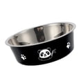 thumbnail image 1 of Unique Bargains 1 Pc Non-Skid Extra Large Dog Bowl Panda Pattern for Indoor and Outdoor Pink Stainless Steel Plastic Black, 1 of 4