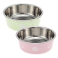 thumbnail image 1 of Unique Bargains Non-Skid Small Dog Bowl Panda Pattern for Indoor and Outdoor Pink Stainless Steel Plastic Green & Pink 2 Pcs, 1 of 4