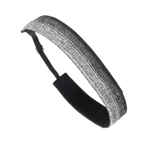 Unique Bargains 1 Pc Non Slip Headband Dance Shining Headband for Sport Black White