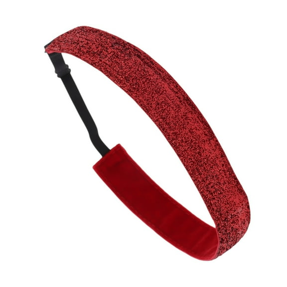 Unique Bargains 1 Pc Non Slip Headband Dance Shining Headband for Sport Red