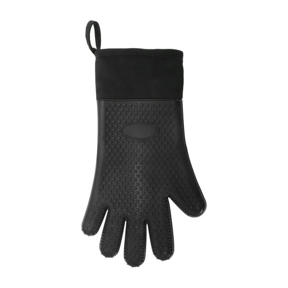 Unique Bargains 1 Pc Non-slip Oven Mitts for Kitchen Black