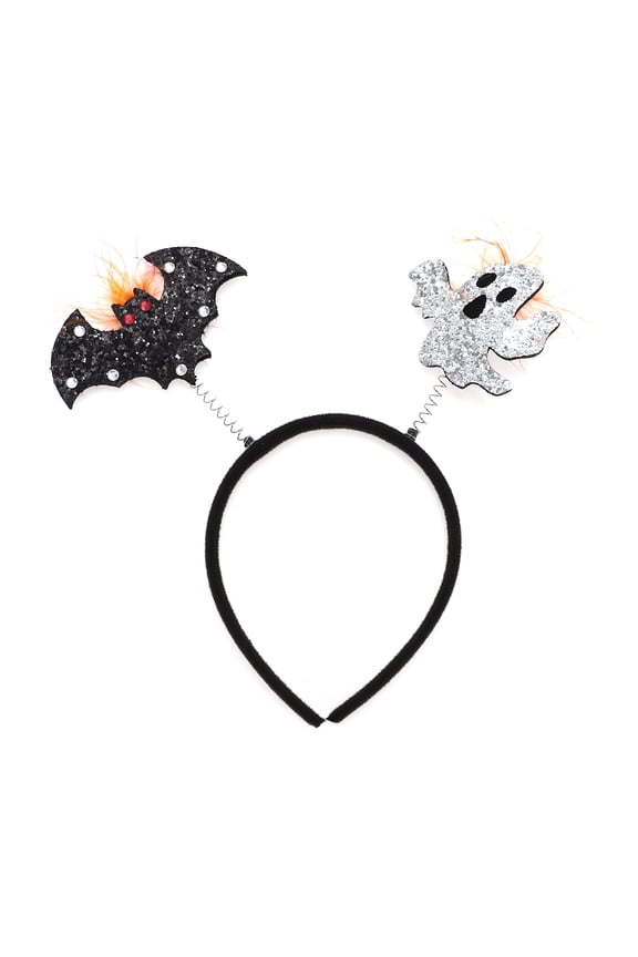 1 Pc Novelty Bat Pattern Headband for Halloween 4.72" Diameter Black Orange