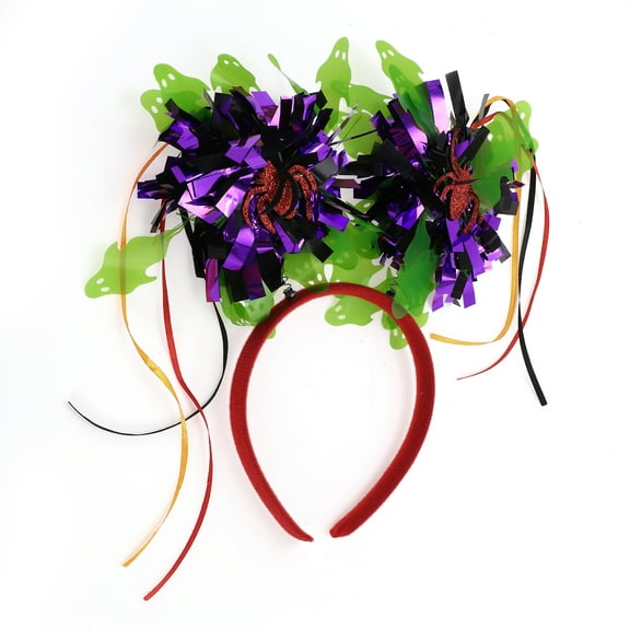 Unique Bargains 1 Pc Novelty Spiders Pattern Headband for Halloween 4.72" Diameter Red Green
