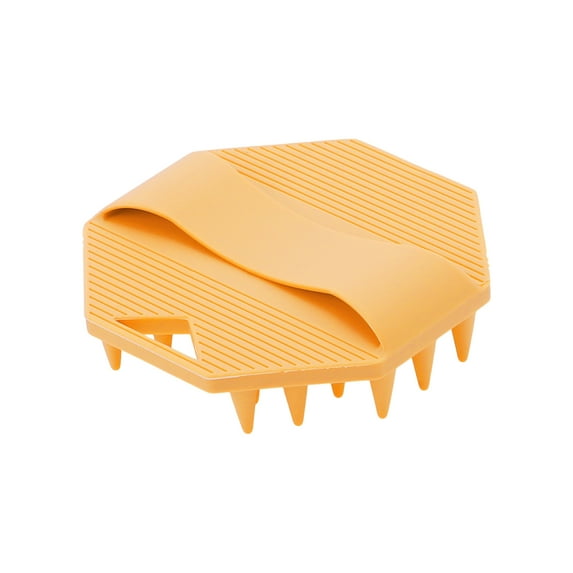 Unique Bargains 1 Pc Octagonal Hair Shampoo Brush for Head Massage 3.54"x0.83" Orange