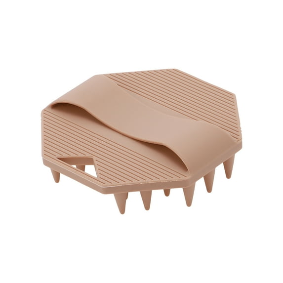 Unique Bargains 1 Pc Octagonal Hair Shampoo Brush for Head Massage 3.54"x0.83" Skin Color