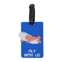 Unique Bargains 1 Pc Outcrop Aircraft Luggage Tag for Travelling Blue