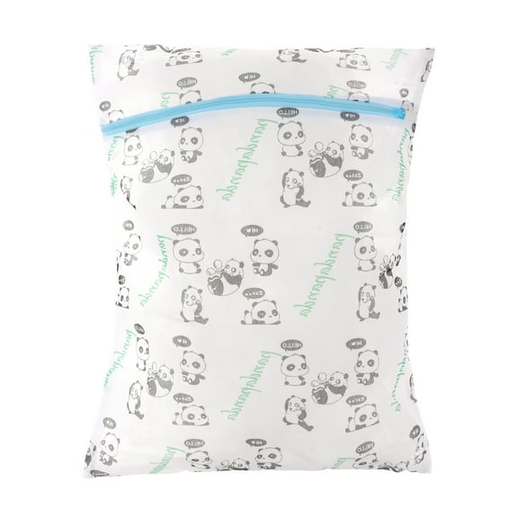 Unique Bargains 1 Pc Panda Pattern Laundry Bags for Laundry Room 11.81"x9.06" 1.4L White Black