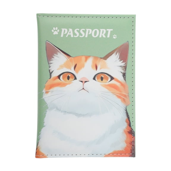 Unique Bargains 1 Pc Passport Holder Animal Pattern Passport Sleeve Green White