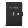 thumbnail image 1 of Unique Bargains 1 Pc Passport Holder Button Design Passport Sleeve Black, 1 of 5