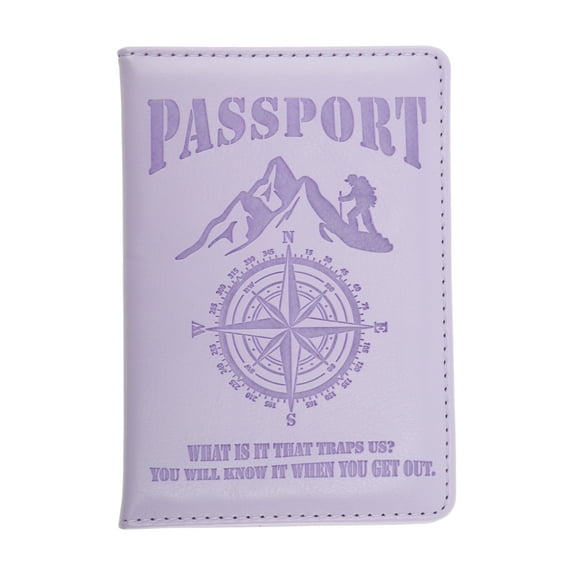 Unique Bargains 1 Pc Passport Holder Compass Passport Sleeve Light Purple