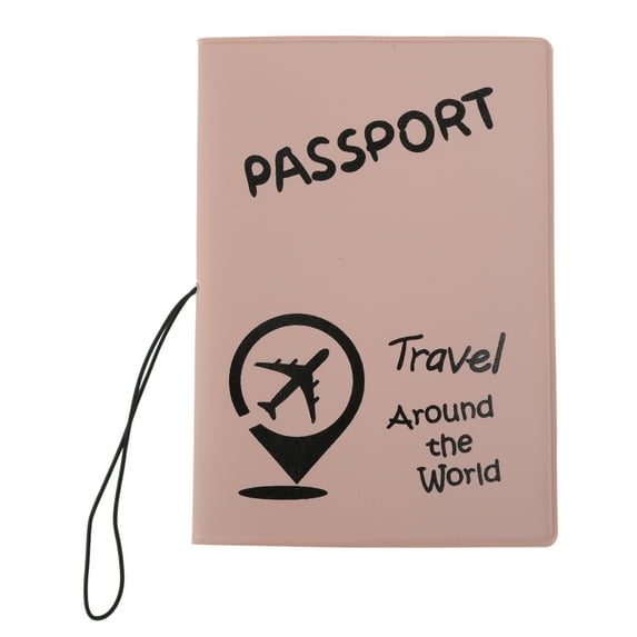 Unique Bargains 1 Pc Passport Holder Durable Airplane Location Marker Document Holder for Travel Pink