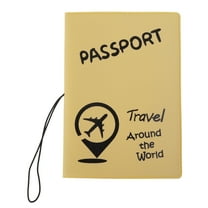 Unique Bargains 1 Pc Passport Holder Durable Airplane Location Marker Document Holder for Travel Yellow