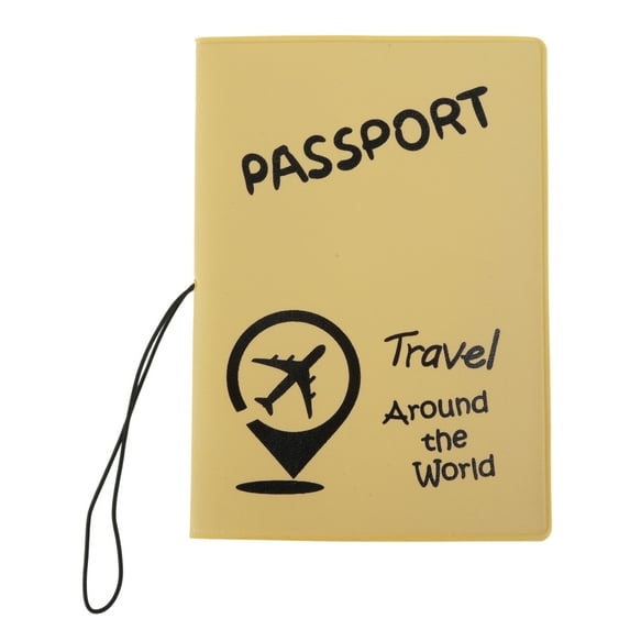 Unique Bargains 1 Pc Passport Holder Durable Airplane Location Marker Document Holder for Travel Yellow