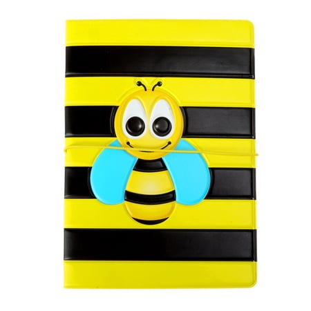 Unique Bargains 1 Pc Passport Holder Durable Bees Document Holder for Travel Black Yellow
