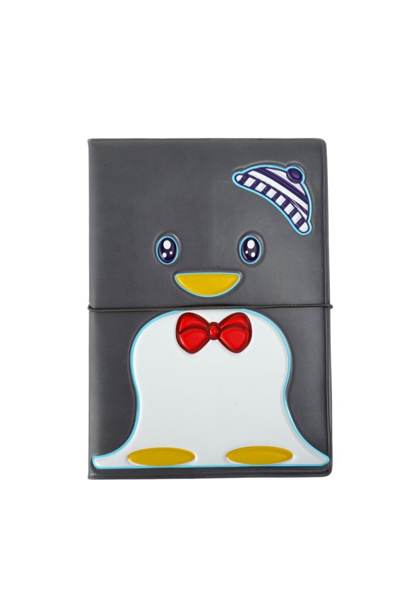 1 Pc Passport Holder Durable Cartoon Little Penguins Document Holder for Travel Black White