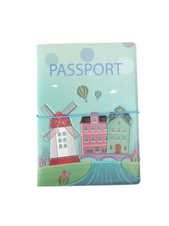 1 Pc Passport Holder Durable Windmill Document Holder for Travel Light Blue