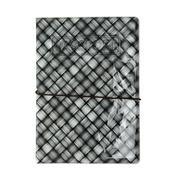 Unique Bargains 1 Pc Passport Holder Durable Woven Plaid Document Holder for Travel Black