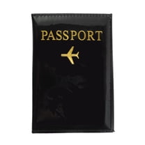 Unique Bargains 1 Pc Passport Holder Glossy Passport Sleeve Black