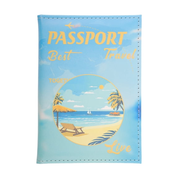 Unique Bargains 1 Pc Passport Holder Landscape Passport Sleeve Sky Blue