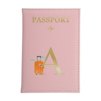 Unique Bargains 1 Pc Passport Holder Letter A Passport Sleeve Pink