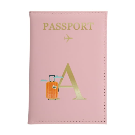 Unique Bargains 1 Pc Passport Holder Letter A Passport Sleeve Pink