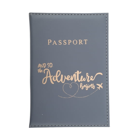 Unique Bargains 1 Pc Passport Holder Letters Design Passport Sleeve Blue